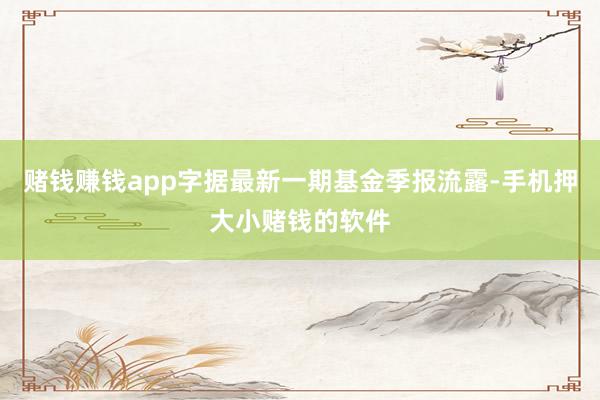 赌钱赚钱app字据最新一期基金季报流露-手机押大小赌钱的软件